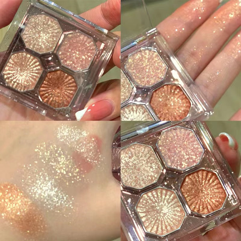 Eye Shadow Exquisite Matte Exquisite Fine Glitter Not Easy To Take Off Makeup Waterproof Pearlescent Eyeshadow Palette