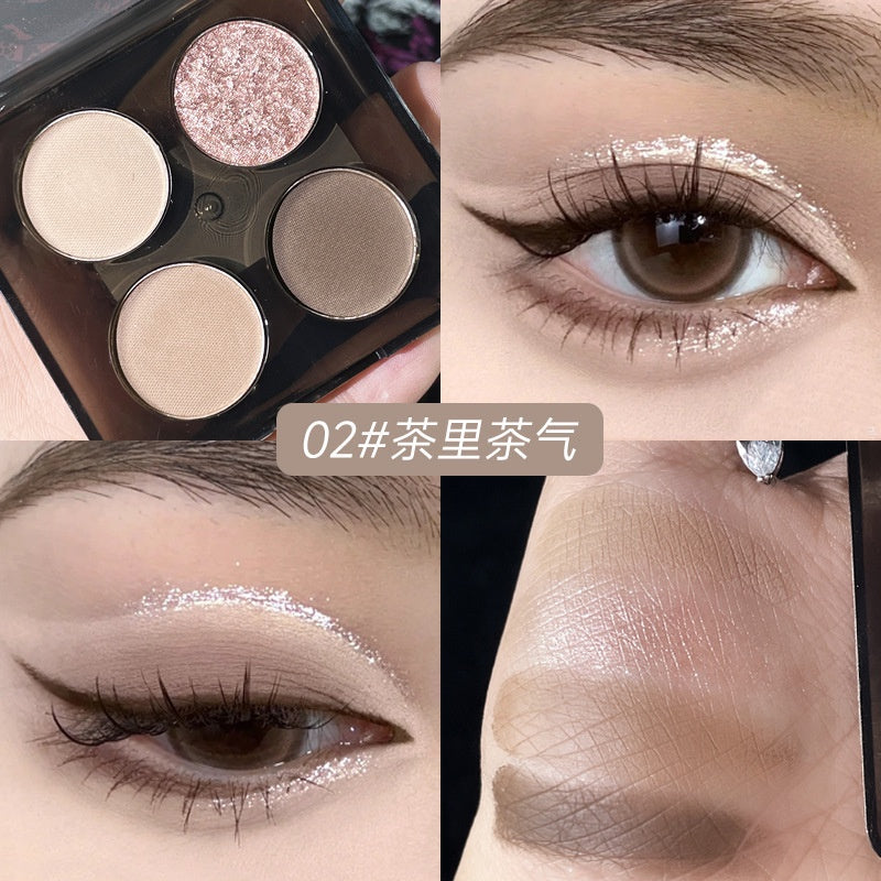 Kobeleen Lace Four -color Eye Shadow Palette Pearlescent Matte Water Proof Glittering High -level Eye Makeup Eye Shadow