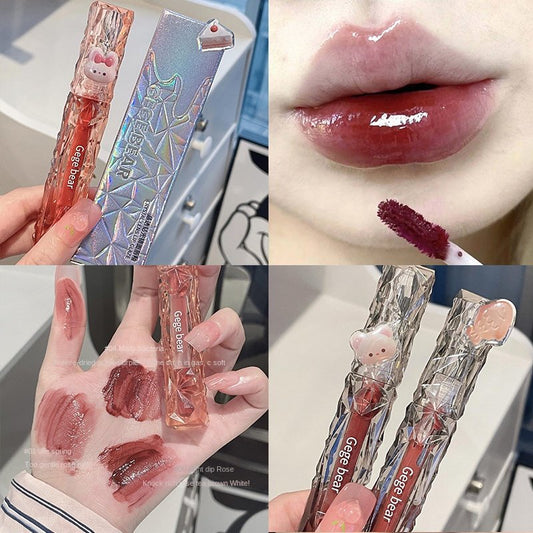 Gege Bear Mirror Surface Lip Gloss Moisturize Water Proof Not Easy To Fade Lasting Lipstick