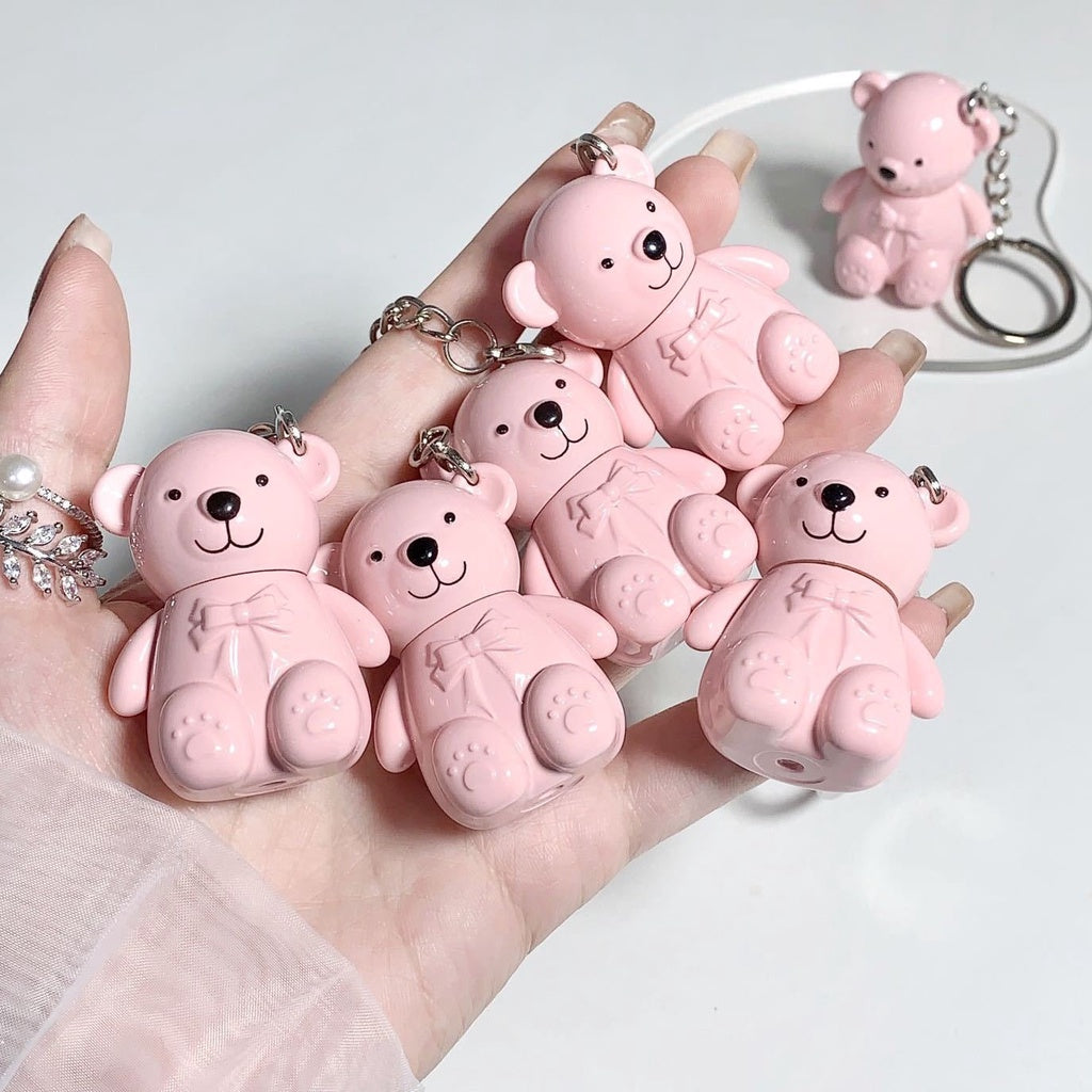 Cute Bear Keychain Lip Gloss Matte Mirror Surface Moisturize Waterproof Not Easy To Fade Not Easy To Stick A Cup Lasting Lipstick