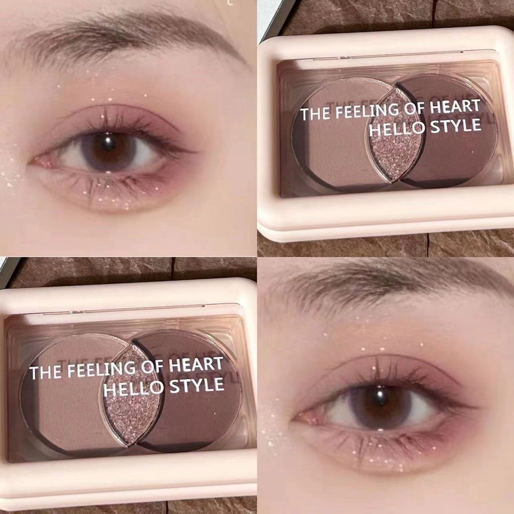 Hello Style Small Square Box Three -color Eye Shadow Plate Pearlescent Sparkling Matte Water Proof Rose Disk Eye Shadow