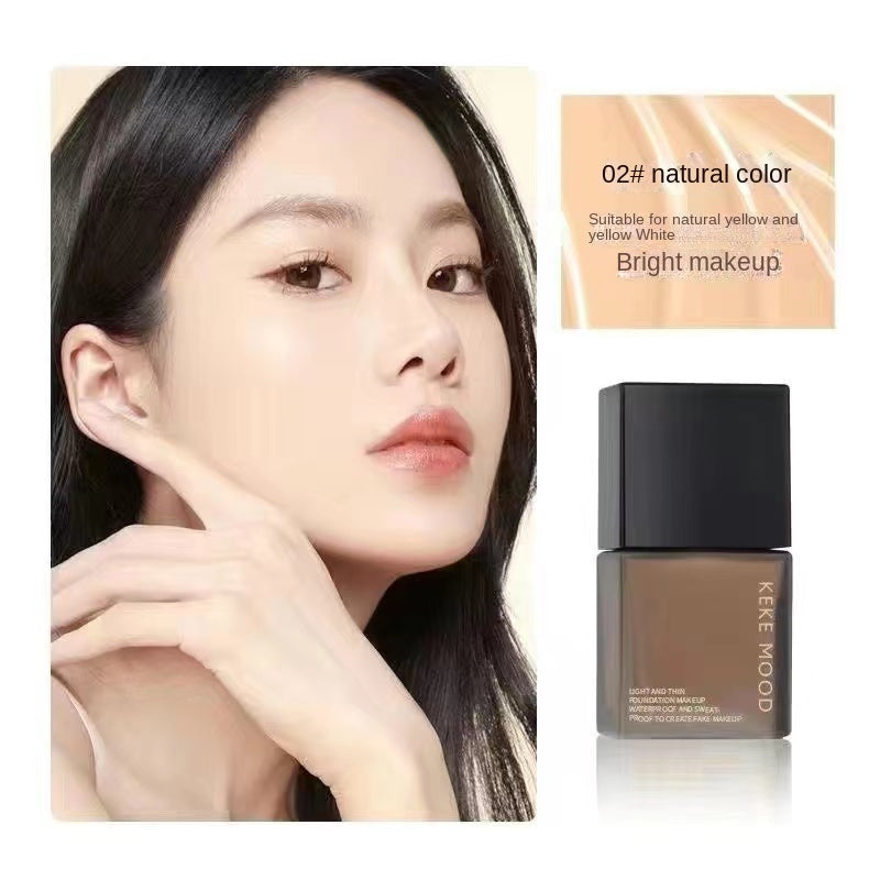 KeKeMood Small Square Bottle Liquid Foundation Lasting Concealer Waterproof Oil Control Moisturizing Nature Makeup