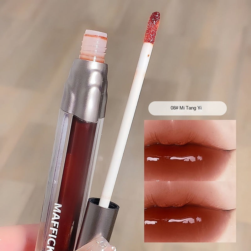 Maffick Lip Gloss Cute Bottle Mirror Moisturize Moisturizing Water Proof Lasting Lipstick