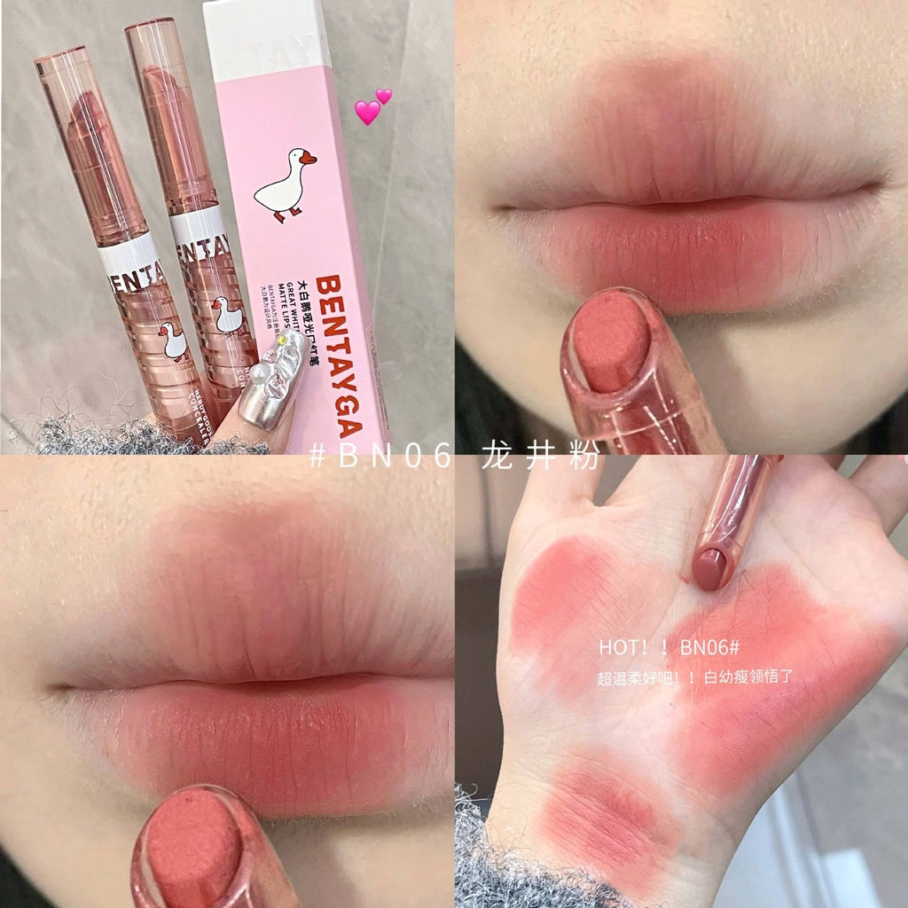 Bentayga Big White Goose Graffiti Lipstick Pen Matte Velvet Not Easily Faded Lipstick Summer Recommendation Water Proof Lasting Lip Gloss