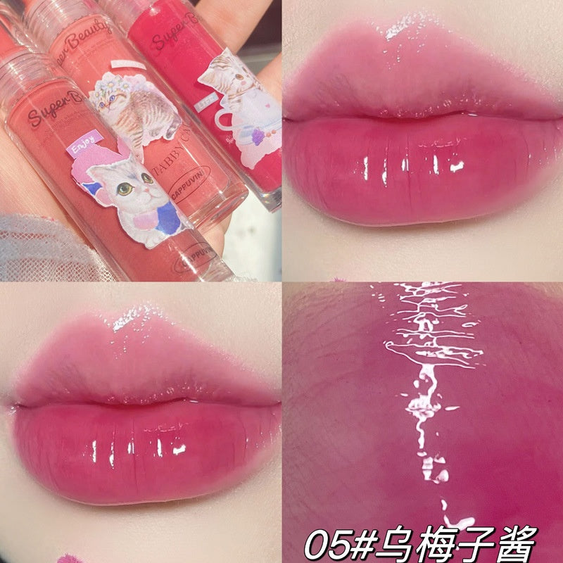 Cappuvini Cat Lip Gloss Lip Essence Lip Glaze Lip Oil Protection Mirror Surface Moisturize Moisturizing Water Proof Lipstick