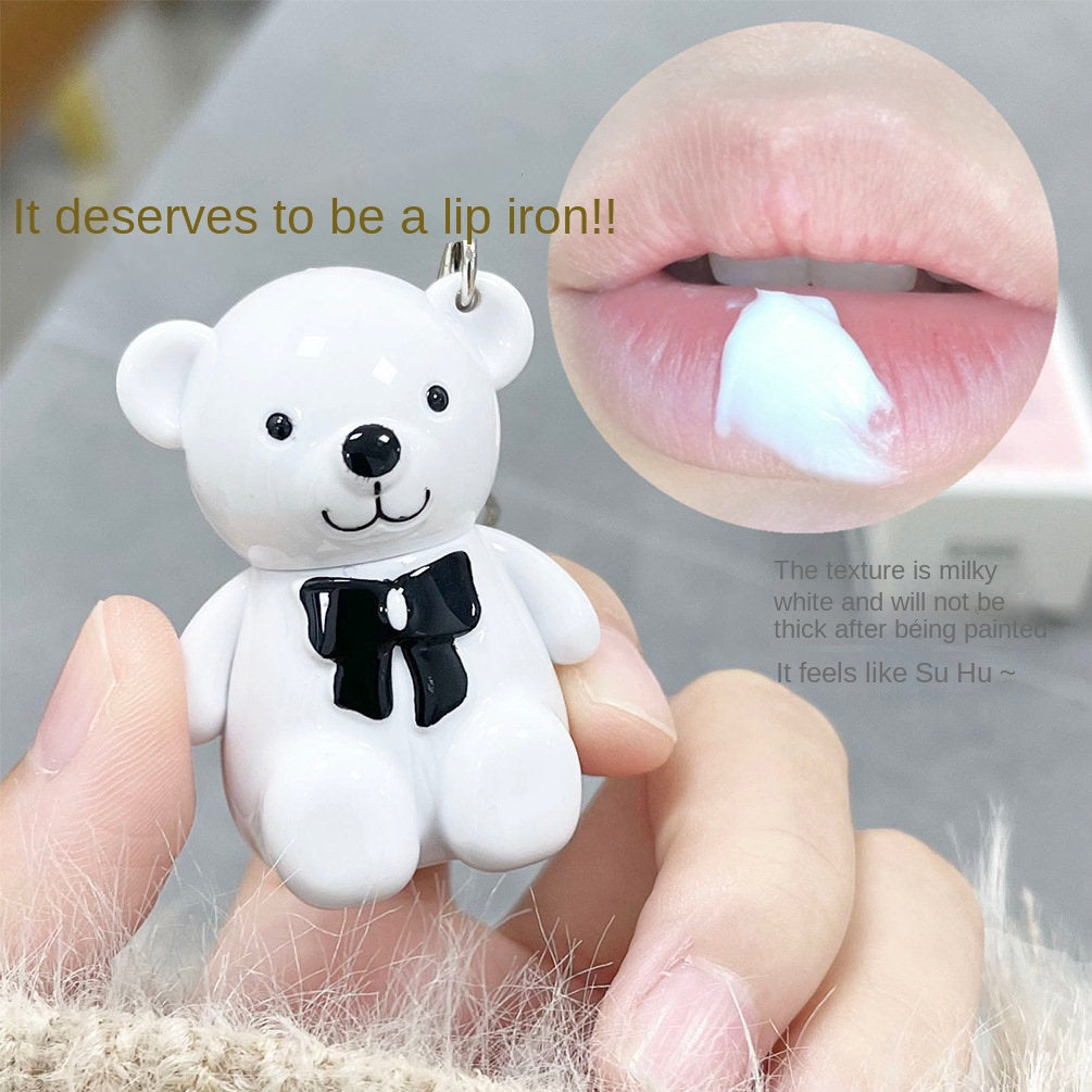 Cute Little Bear Lip Balm Nourish Moisturize Water Replenishing Key Chain Portable Lip Protection