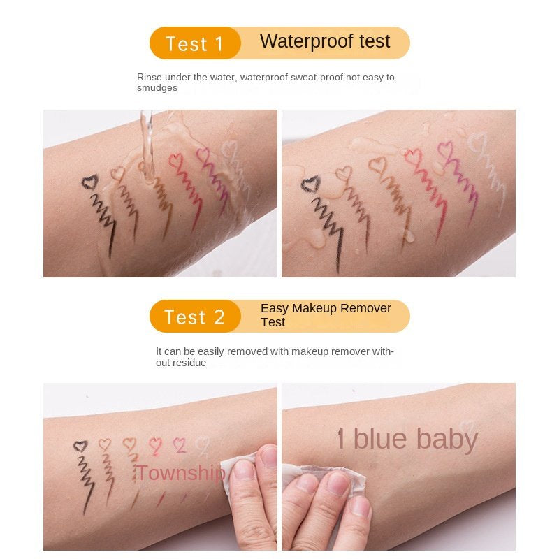 MKNK Eyeliner Water Proof Sweatproof Not Easy To Smudge Lying Silkworm Automatic Eyeliner Lasting Eyeliner