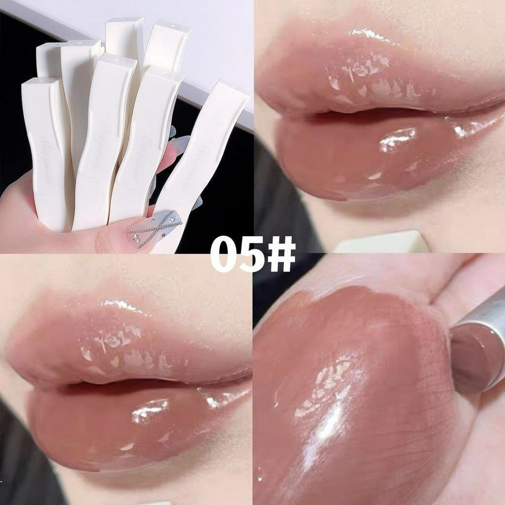 CAPPUVINI White Feather Lip Gloss Nude Color Moisturize Moisturizing Water Proof Non Stick Lipstick