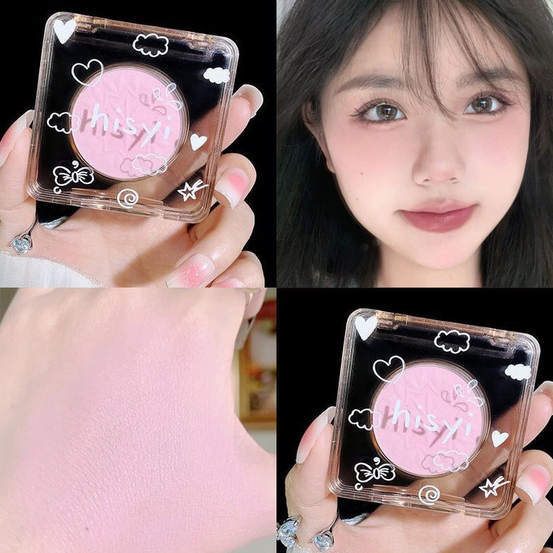 HISYI Monochrome Blusher Blush Cheek Purple Nature Water Proof Matte Thin Flash