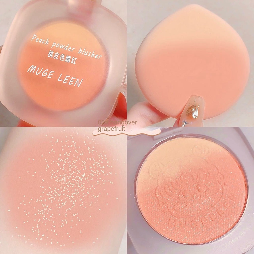 Mugeleen Blush Peach Color Nature Matte Sparkling Colorful Water Proof Lasting Blusher