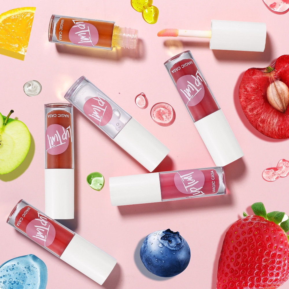 MAGIC CASA Lip Oil Sweet Fruit Flavor Lip Gloss Moisturizing Moisturize Lasting Water Proof Lipstick