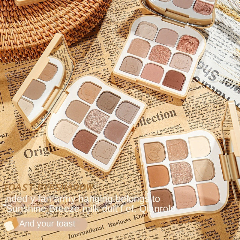 Novo Bread Shadow Tray Pearlescent Matte Sparkling Glittering Water Proof Lasting Eye Shadow