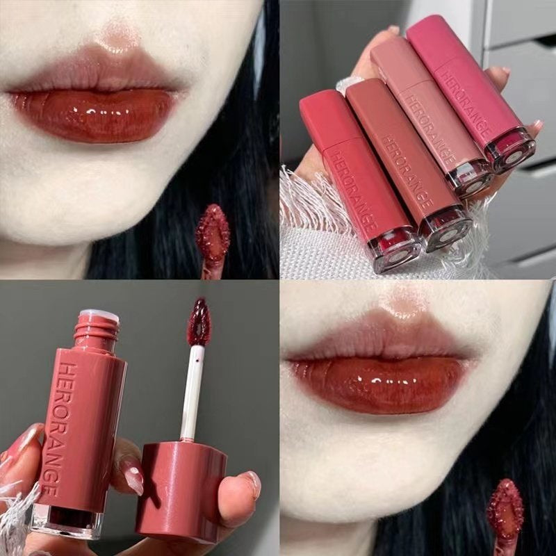 HERORANGE Lip Gloss Mirror Surface Moisturize Not Easy To Fade Water Proof Retro Lipstick