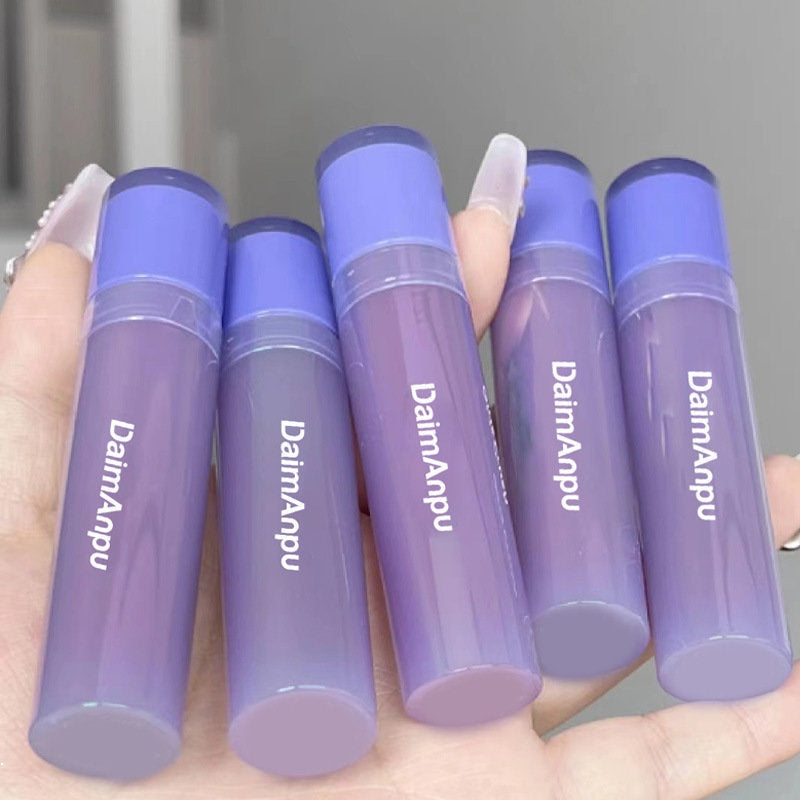 DAIMANPU Purple Lip Gloss Mirror Surface Moisturize Moisturizing Water Proof Lasting Lipstick