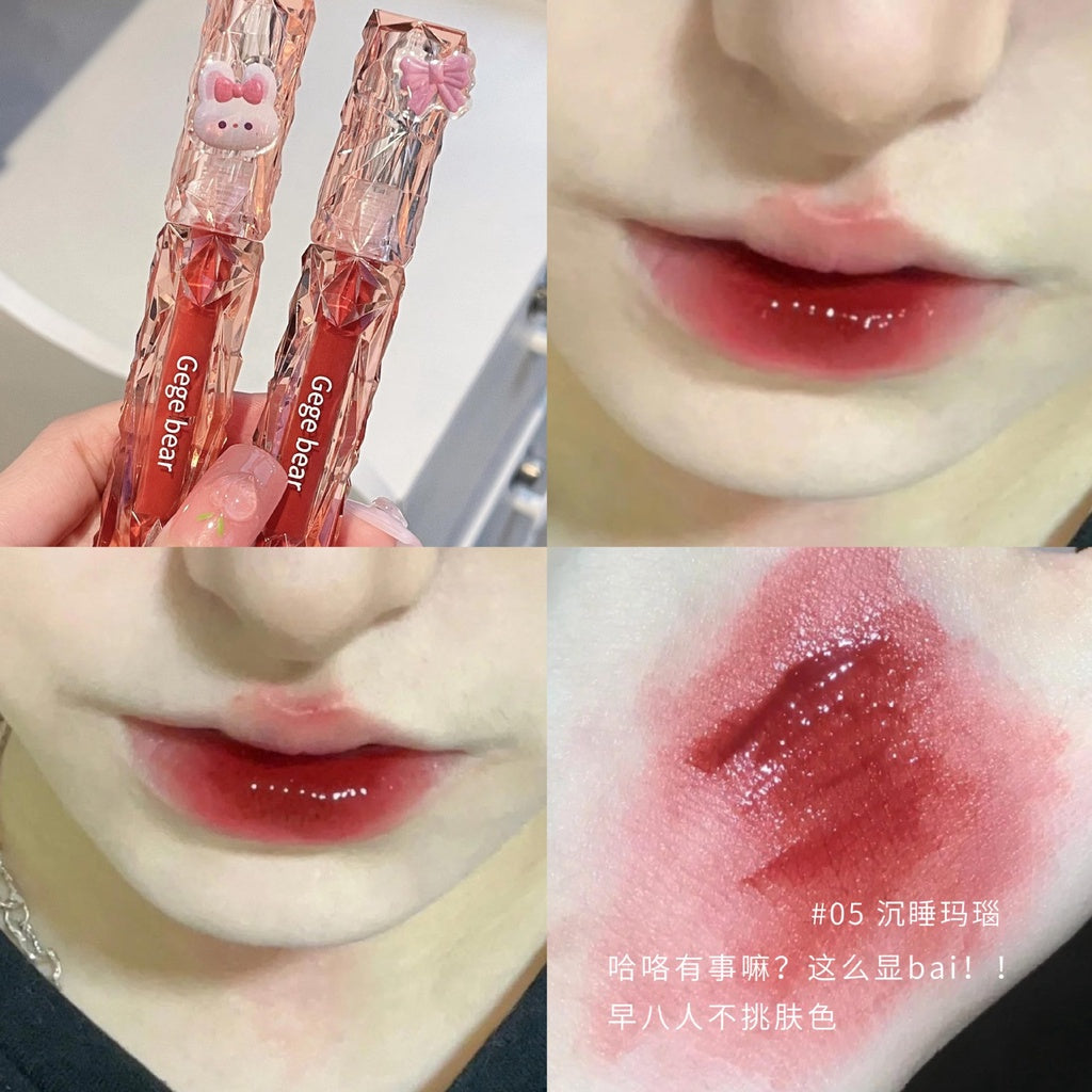 Gege Bear Mirror Surface Lip Gloss Moisturize Water Proof Not Easy To Fade Lasting Lipstick