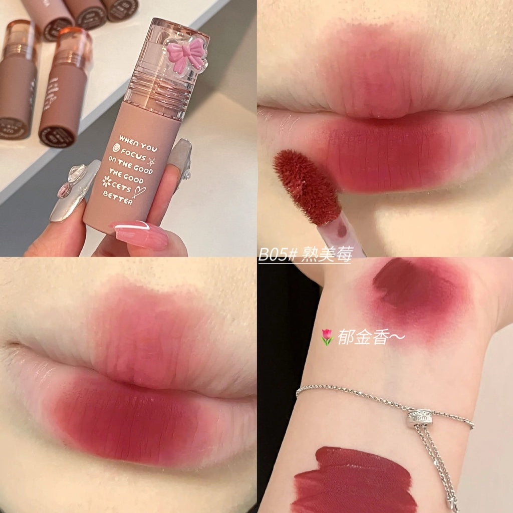 Bentayga Lip Gloss Brown Round Tube Matte Velvet Nourish Waterproof Lasting Lipstick