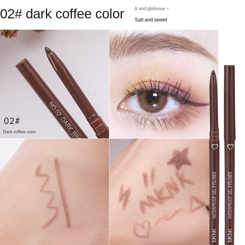 MKNK Eyeliner Water Proof Sweatproof Not Easy To Smudge Lying Silkworm Automatic Eyeliner Lasting Eyeliner