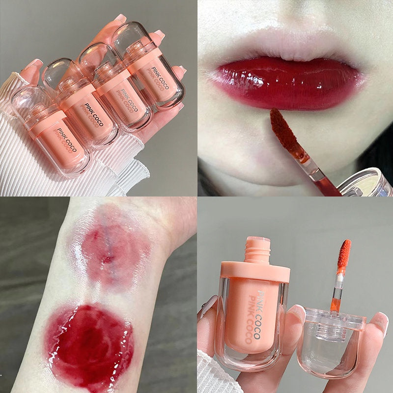 Pinkcoco Little Popsicle Mirror Lip Glaze Lip Gloss Moisturize Moisturizing Water Proof Lipstick