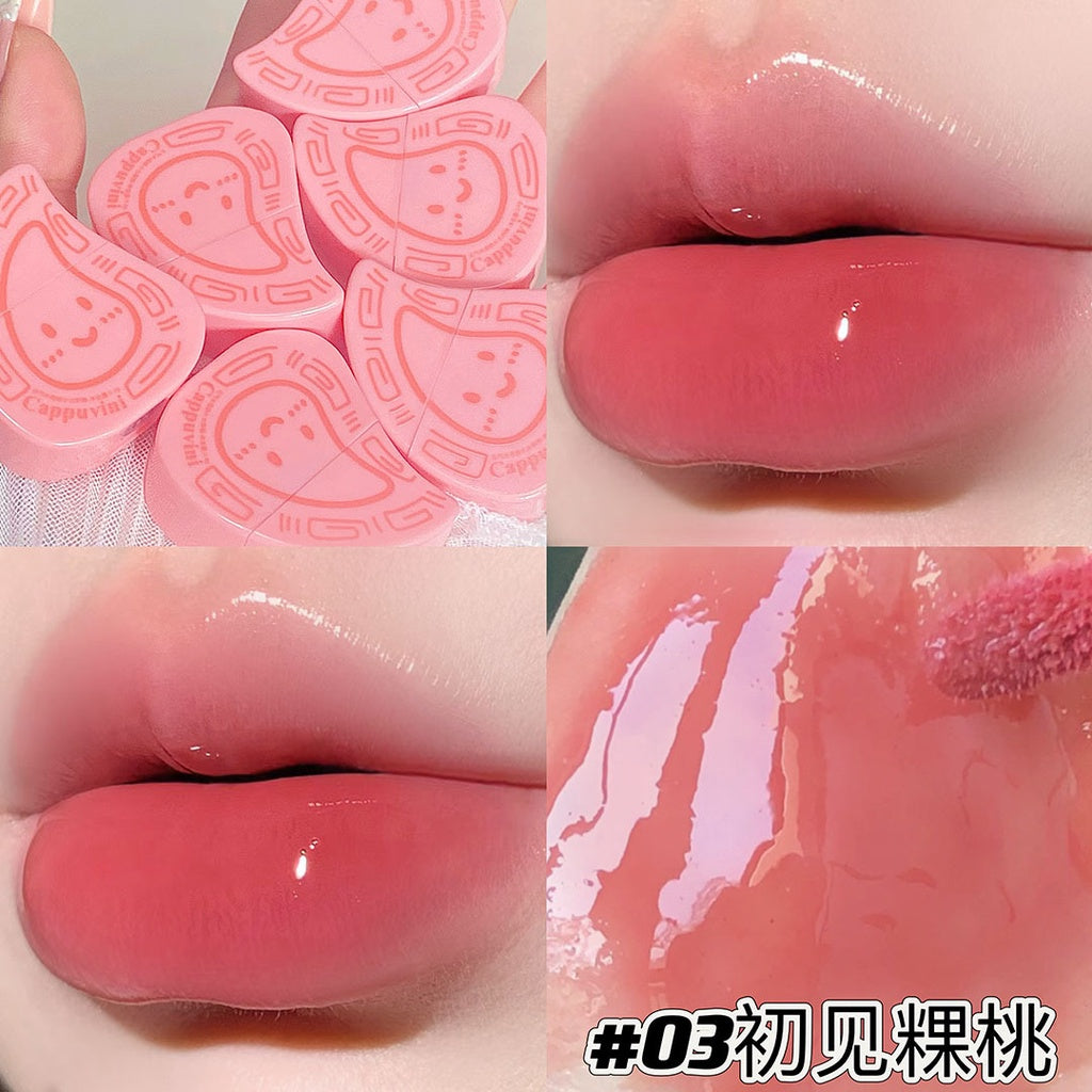 Cappuvini Flower Lip Gloss Fruit Flavour Mirror Surface Moisturize Moisturizing Water Proof Lasting Not Easy To Fade Lipstick