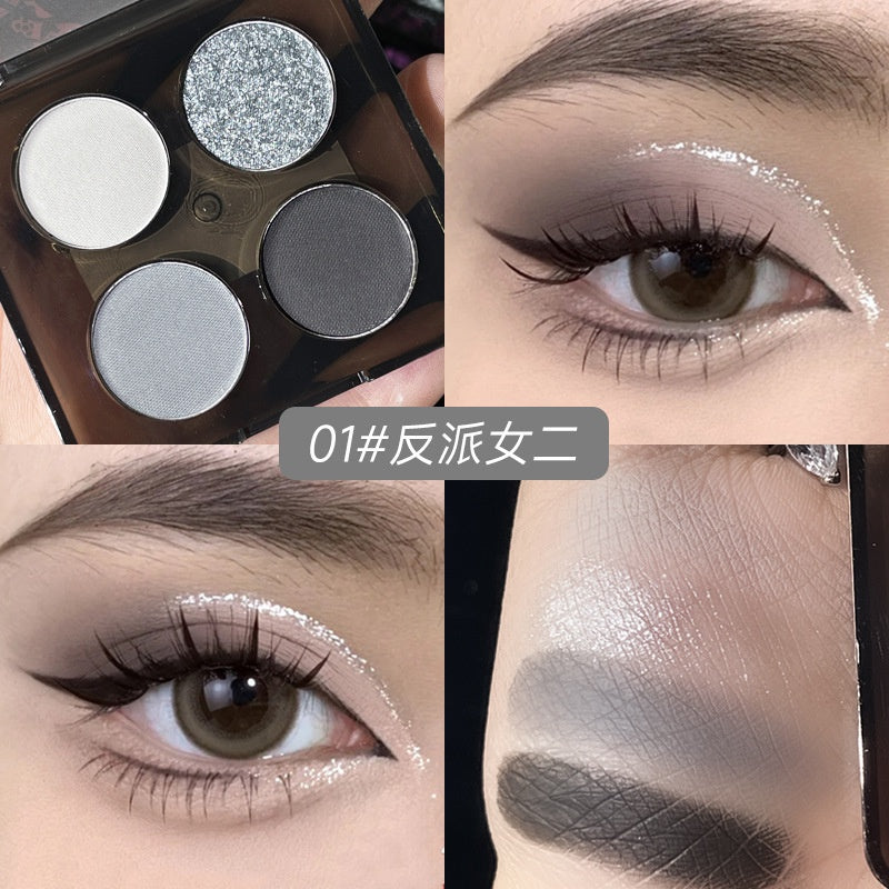 Kobeleen Lace Four -color Eye Shadow Palette Pearlescent Matte Water Proof Glittering High -level Eye Makeup Eye Shadow