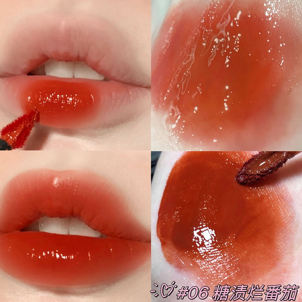 Cappuvini Lip Gloss Mirror Surface Purple Circular Tube Lip Glaze Moisturize Moisturizing Water Proof Lipstick