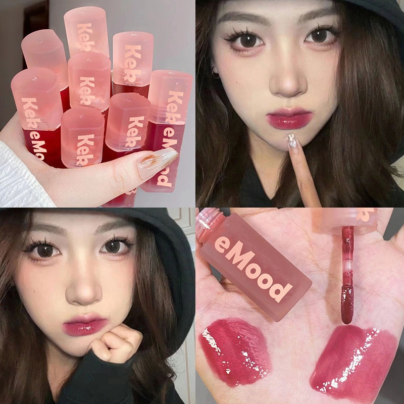 Kekemood Lip Gloss Square Tube Mirror Surface Moisturize Moisturizing Water Proof Lasting Lipstick