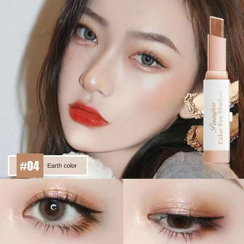 MEIBAOGE Dual -color Eye Shadow Stick Makeup Eye Shadow Pearlescent  Matte Water Proof Lasting Eye Shadow