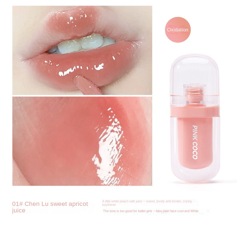 Pinkcoco Little Popsicle Mirror Lip Glaze Lip Gloss Moisturize Moisturizing Water Proof Lipstick