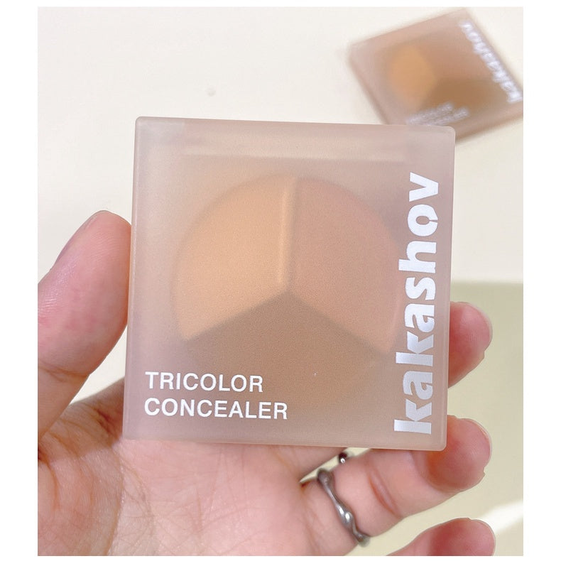 Kakashow Tricolor Concealer Brighten Water Proof Nature Covering Spot Dark Circles Concealer