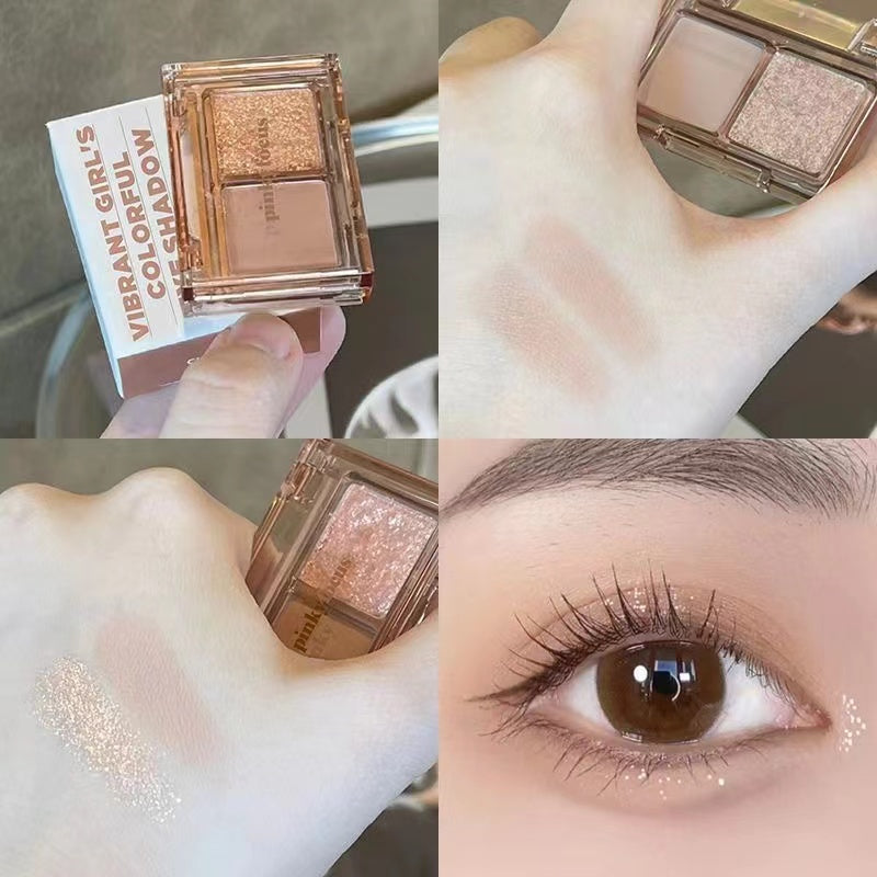 Dual -color Eye Shadow Pearl Matte Water Proof Lasting Not Easy To Fade Portable Eye Shadow