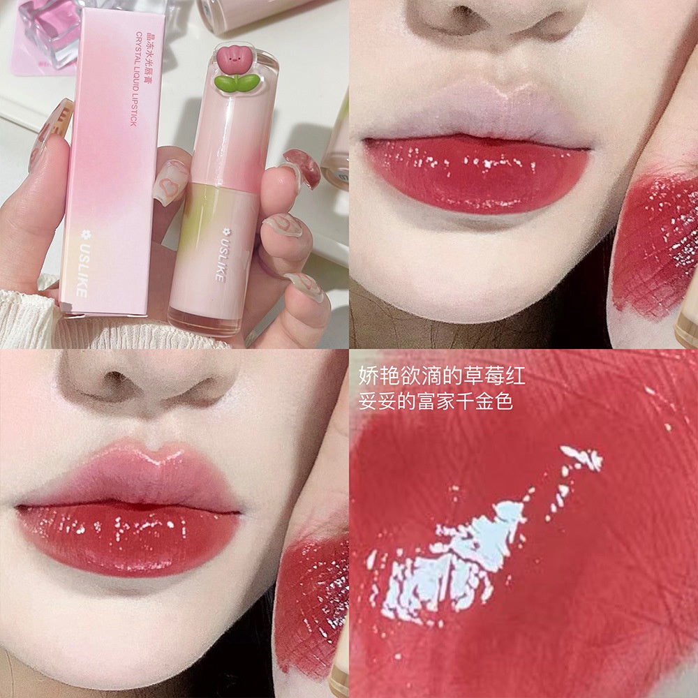 Kekemood Lipstick Colored Round Tube Mirror Surface Moisturize Moisturizing Water Proof Lasting Nature Lip Gloss