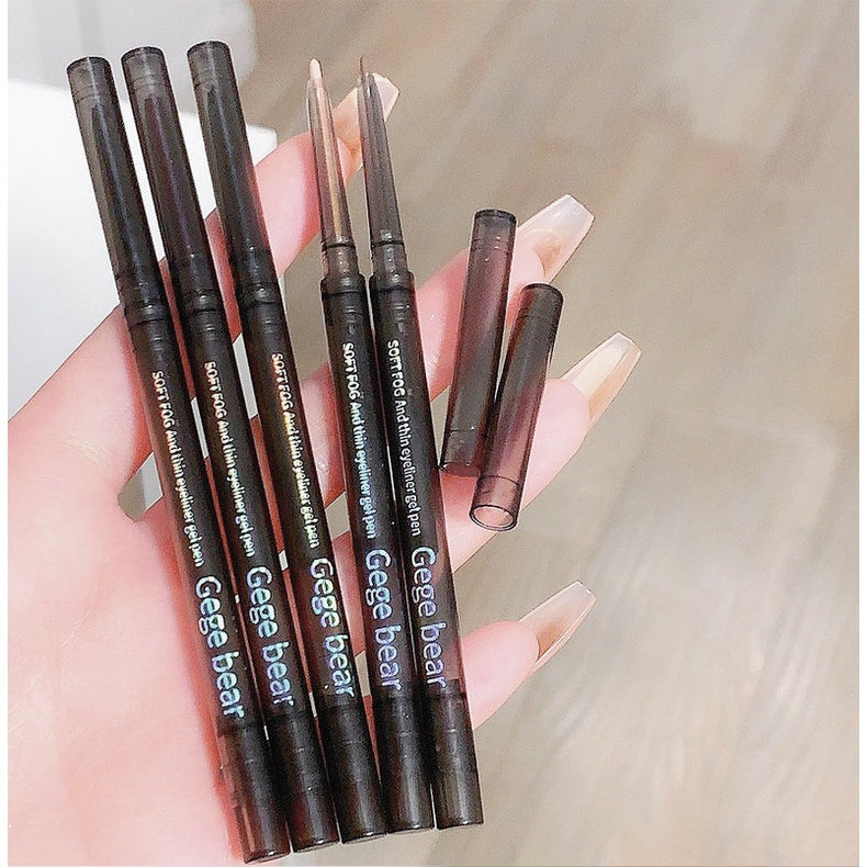 Gege Bear Gel Eyeline Pen Water Proof Matte Ultra -thin Pencil Dry Black Brown Eye Makeup Eyeliner