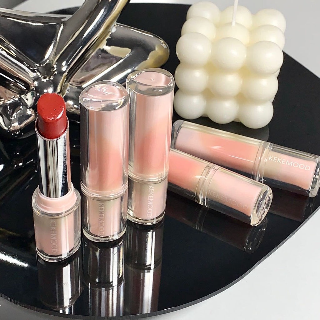 Kekemood Lipstick Colored Round Tube Mirror Surface Moisturize Moisturizing Water Proof Lasting Nature Lip Gloss