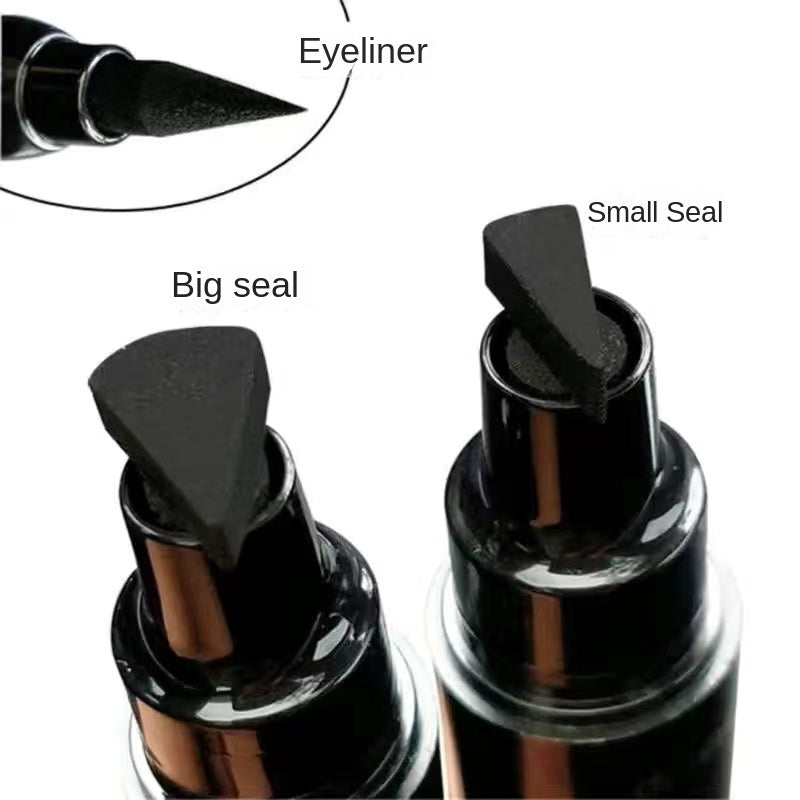 Eyeliner Double Head Triangle Water Proof Quick Drying Novice Portable Eye Makeup Liquid Eyeliner