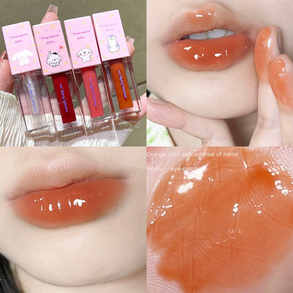 USLIKE Cartoon Lip Gloss Moisturize Moisturizing Nature Mirror Surface Lasting Not Easy To Fade Lip Gloss Lipstick