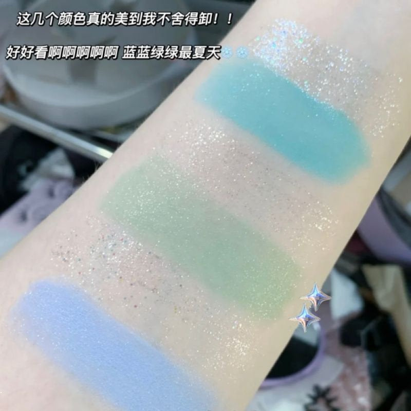 Cappuvini Double Head Liquid Eyeshadow Water Proof Super Flash Pearlescent Blue Green Eye Shadow