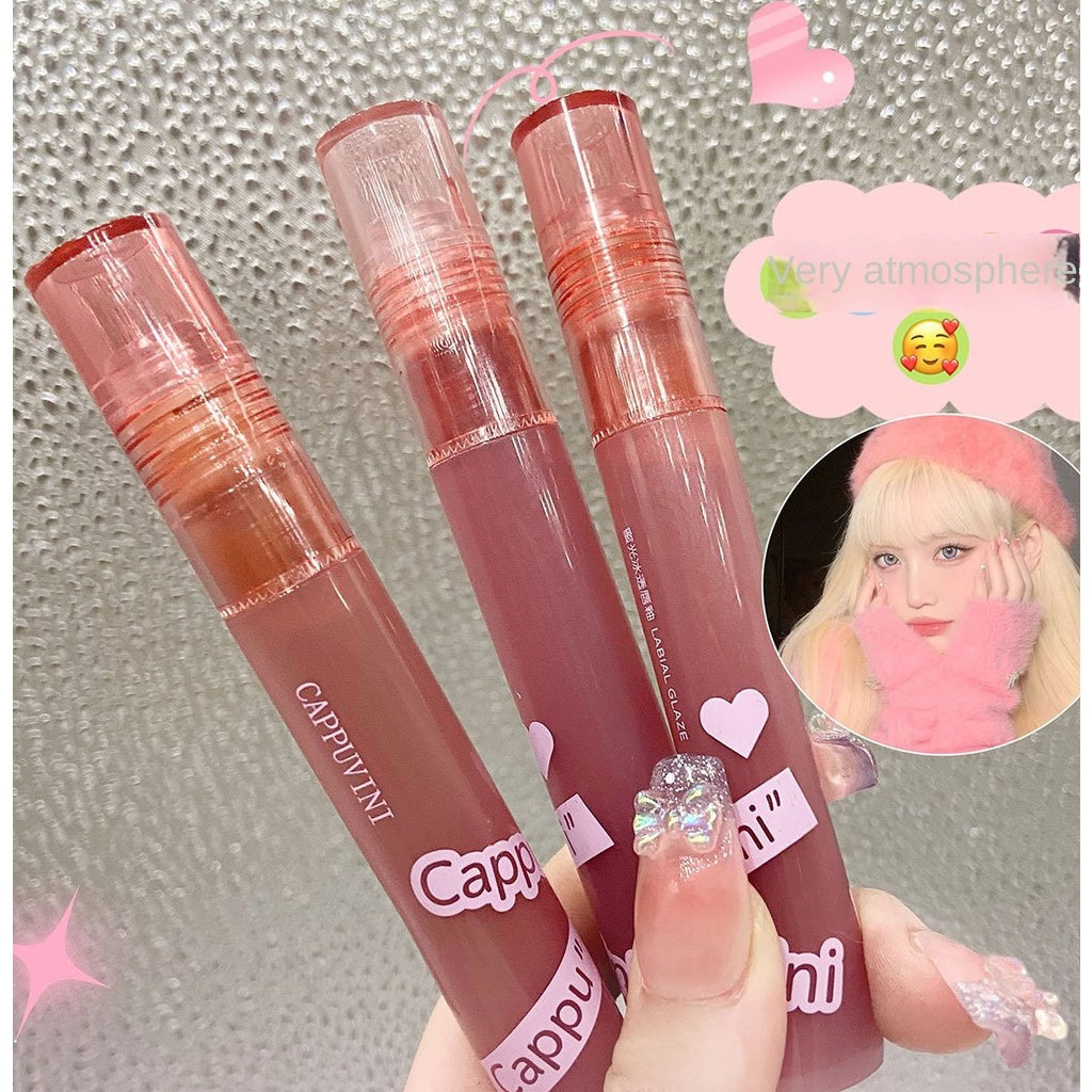 Cappuvini Lip Gloss Mirror Surface Purple Circular Tube Lip Glaze Moisturize Moisturizing Water Proof Lipstick