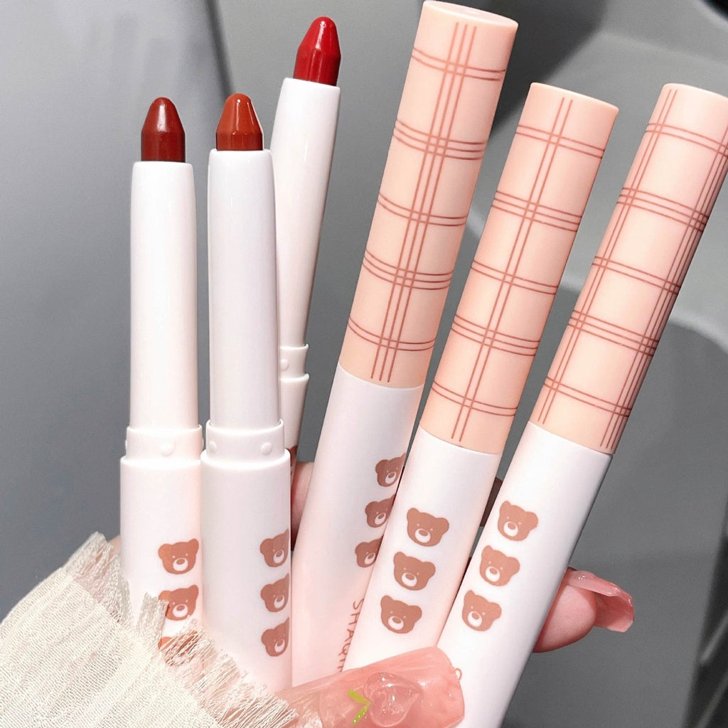 Lipstick Cute Little Bear Lipstick Pen Matte Moisturize Water Proof Crayon Lip Gloss