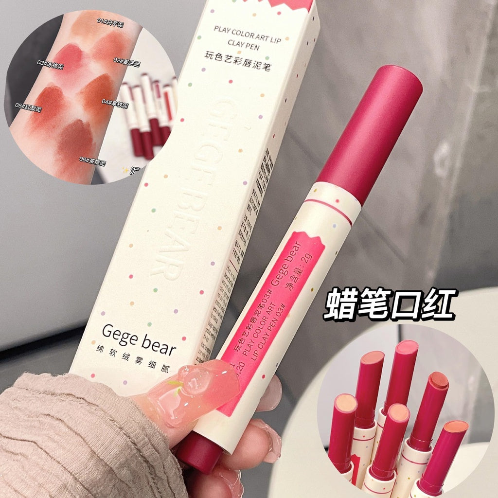 Gege Bear Crayon Lipstick Matte Water Proof Lasting Not Easy To Fade Lipstick Pen