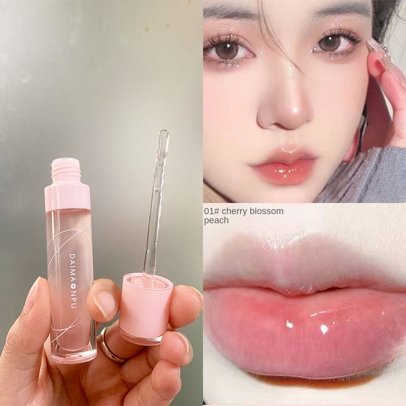 DAIMANPU Lip Gloss Lip Oil Moisturizing Moisturize Water Proof Lasting Mirror Surface Lip Gloss