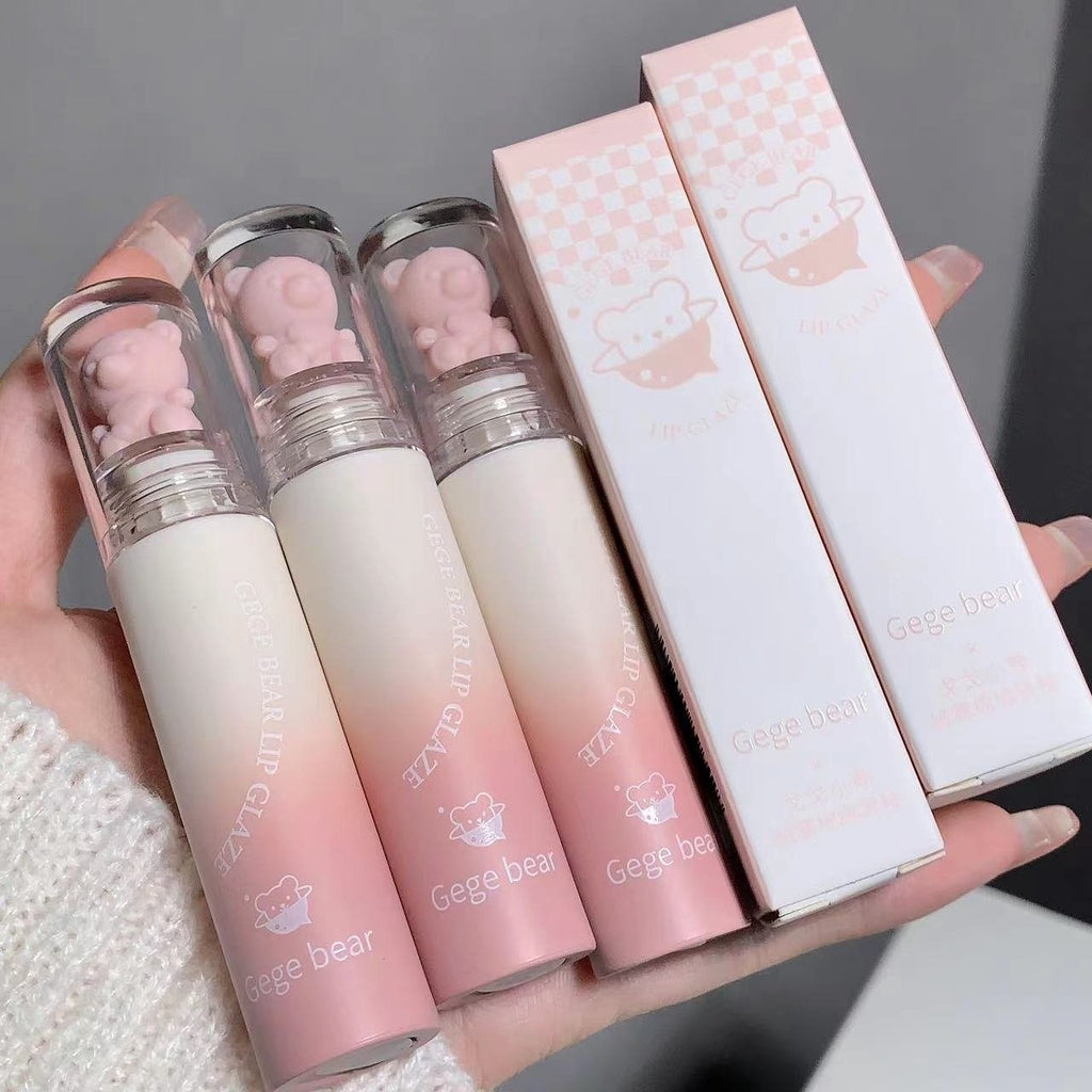 Gege Bear Cute Bear Lip Gloss Moisturize Moisturizing Lasting Waterproof Not Easy To Fade Portable Nature Lipstick