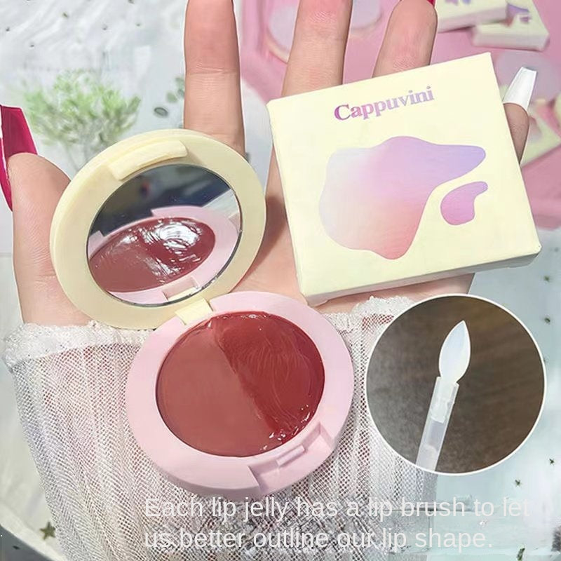 Cappuvini Dual -color Lip Gloss Moisturize Mirror Surface Water Proof Lipstick Containing A Brush