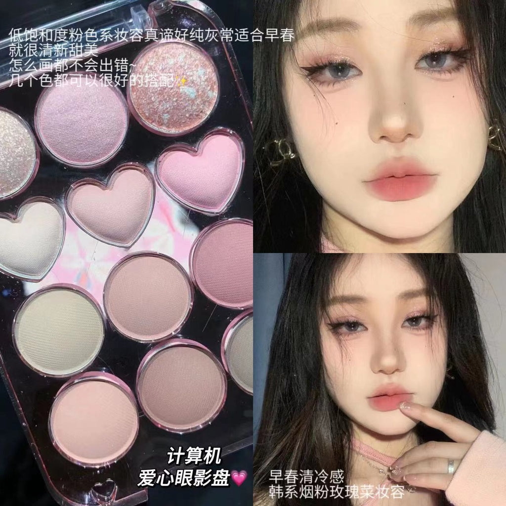 HERORANGE Heart Eyeshadow Palette Matte Pearlescent Glitter Powder Water Proof Lasting Not Easy To Take Off Makeup Twelve Color Eye Shadow