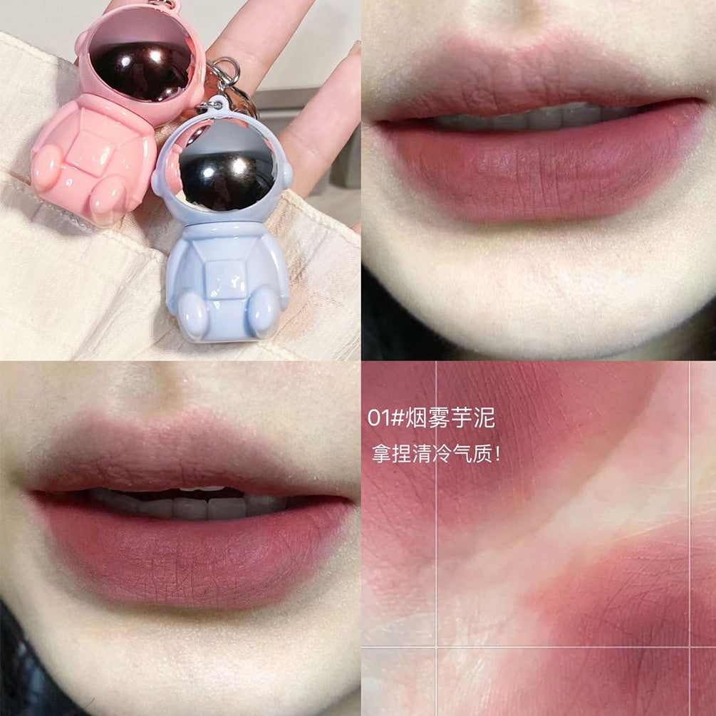 Cute Pendant Astronaut Lip Gloss Matte Water Proof Lasting Nature Lipstick