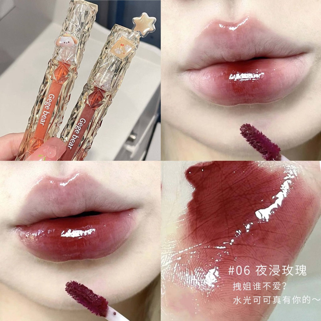 Gege Bear Mirror Surface Lip Gloss Moisturize Water Proof Not Easy To Fade Lasting Lipstick