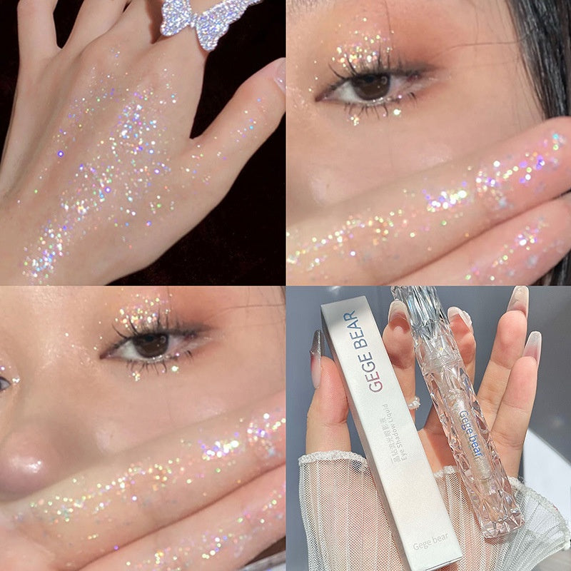 Gege Bear Liquid Eye Shadow Bears Sequins Glittering Lasting Water Proof Dazzling Eye Makeup Eye Shadow