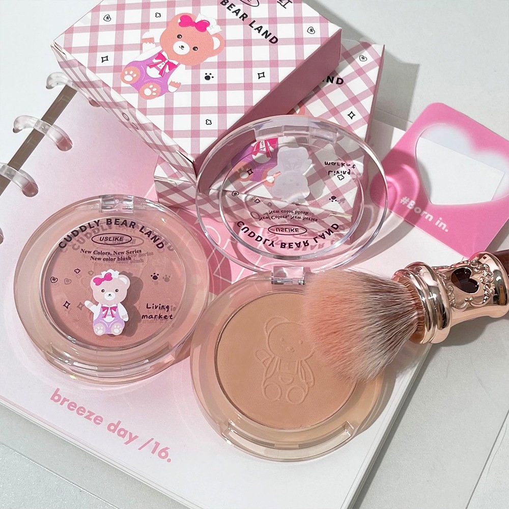 Uslike Cute Bear Blush Matte Water Proof Lasting Nature Highlight Blusher