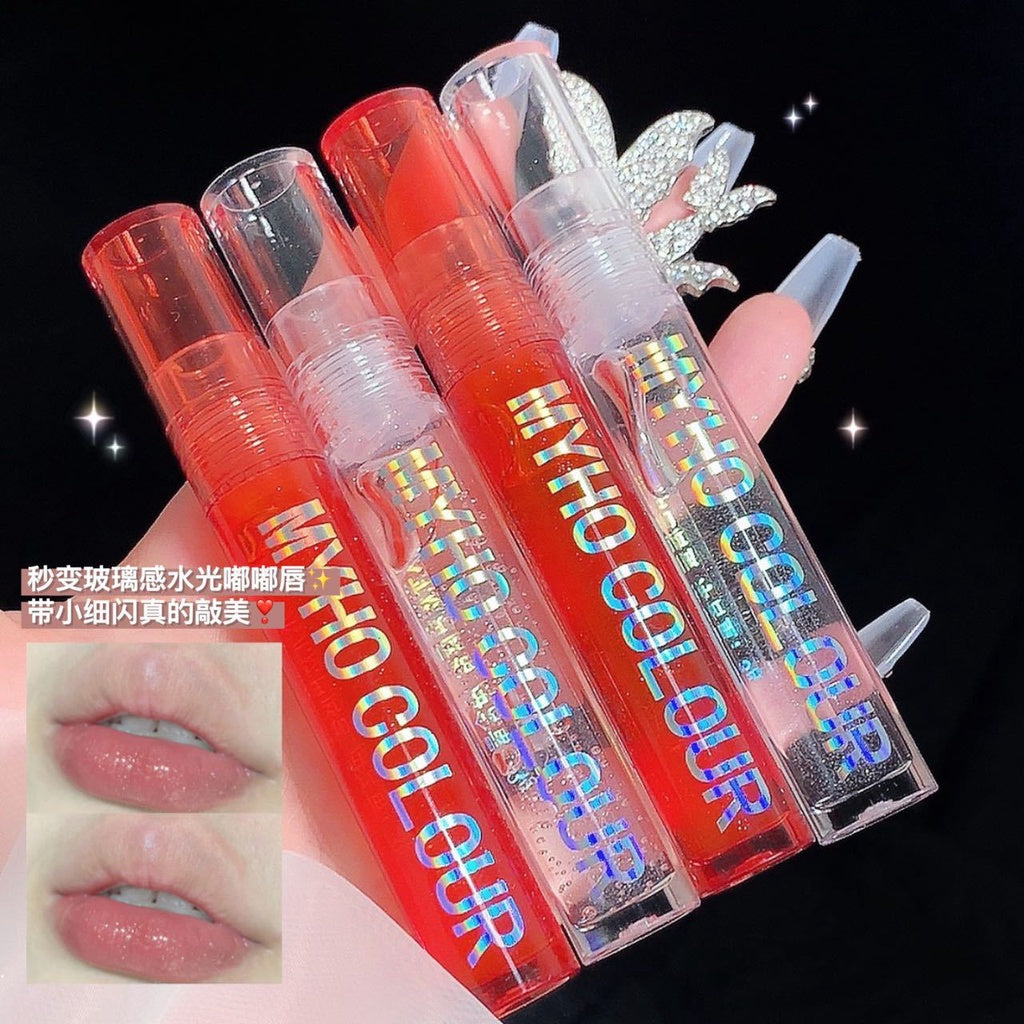 MyHo Lip Gloss Transparent Moisturize Lip Oil Mirror Surface Lip Glaze Water Proof Lasting Lipstick