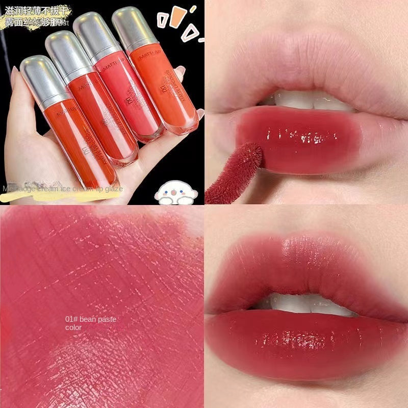 Ice Cream Lip Gloss Matte Velvet Moisturizing Water Proof Lasting Lipstick