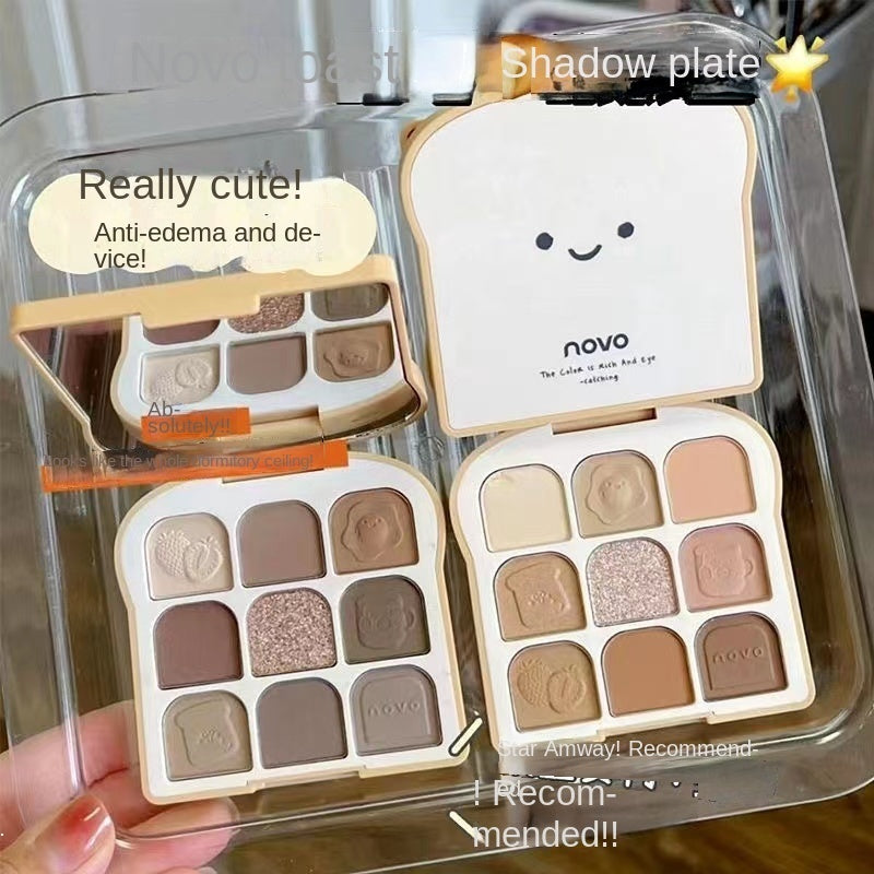 Novo Bread Shadow Tray Pearlescent Matte Sparkling Glittering Water Proof Lasting Eye Shadow